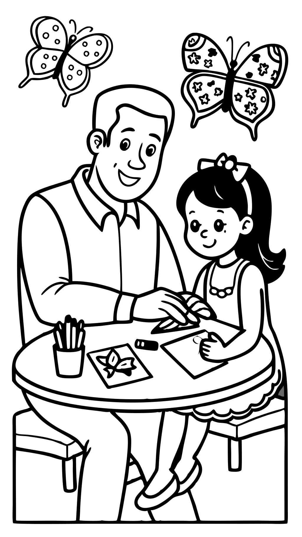 father and daughter coloring pages